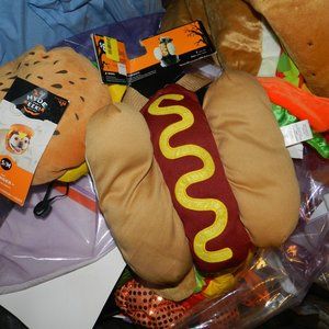 Pet Dog Cat Hotdog and burger hat Costume Small 12"-13" NEW/NWT!